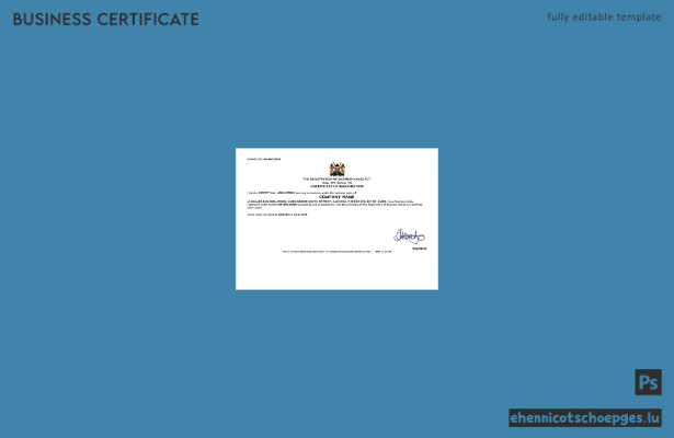Kenianische Registrierungsurkunde – Beispielansicht in Word und PDF